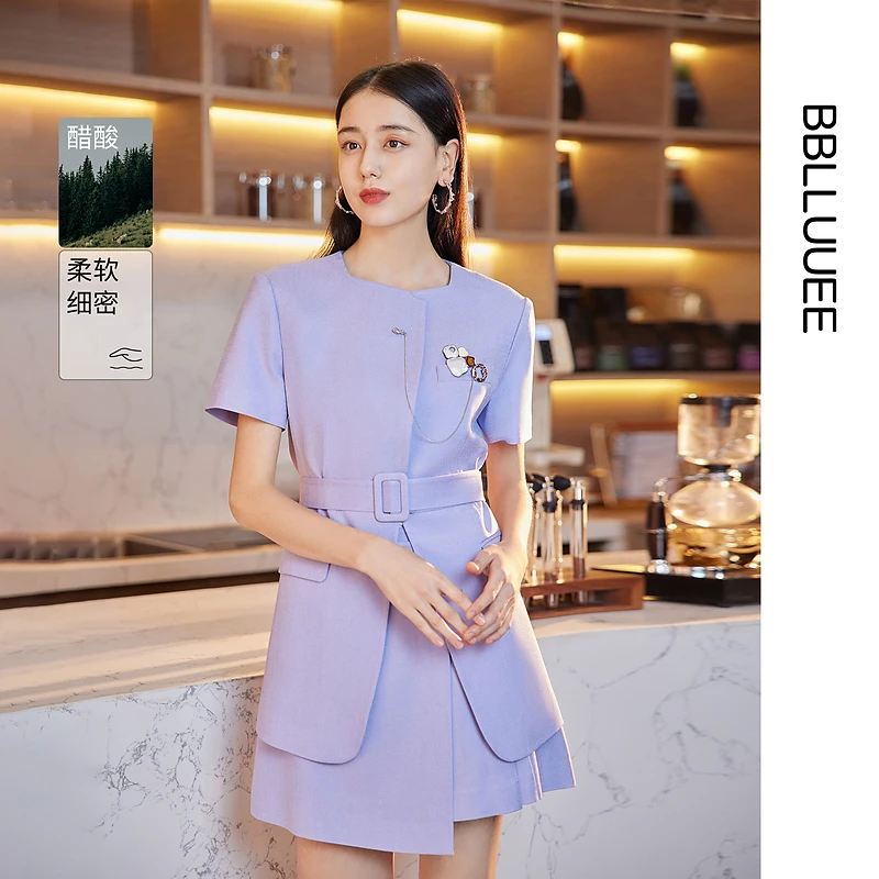 【晨粉专享价】【解构式外套】BBLLUUEE粉蓝衣橱商场同款2025夏装无领