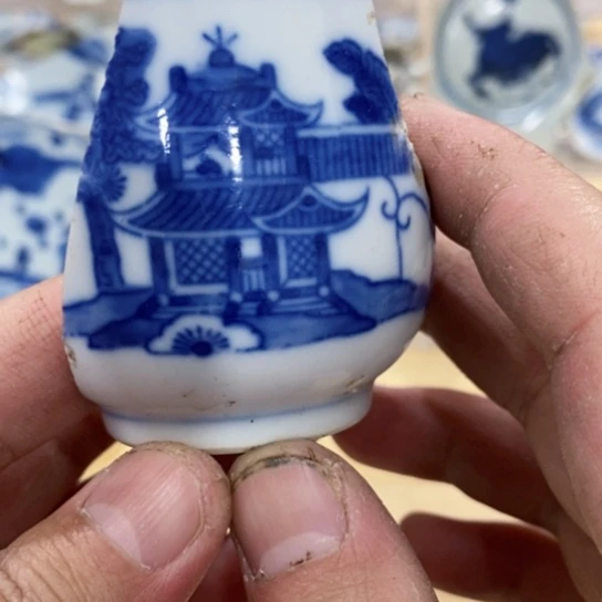 瓷片现代瓷器青花瓷片