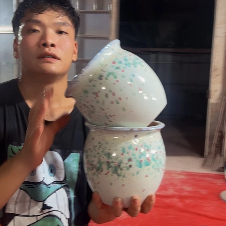 紫砂花盆高度16口径16微瑕