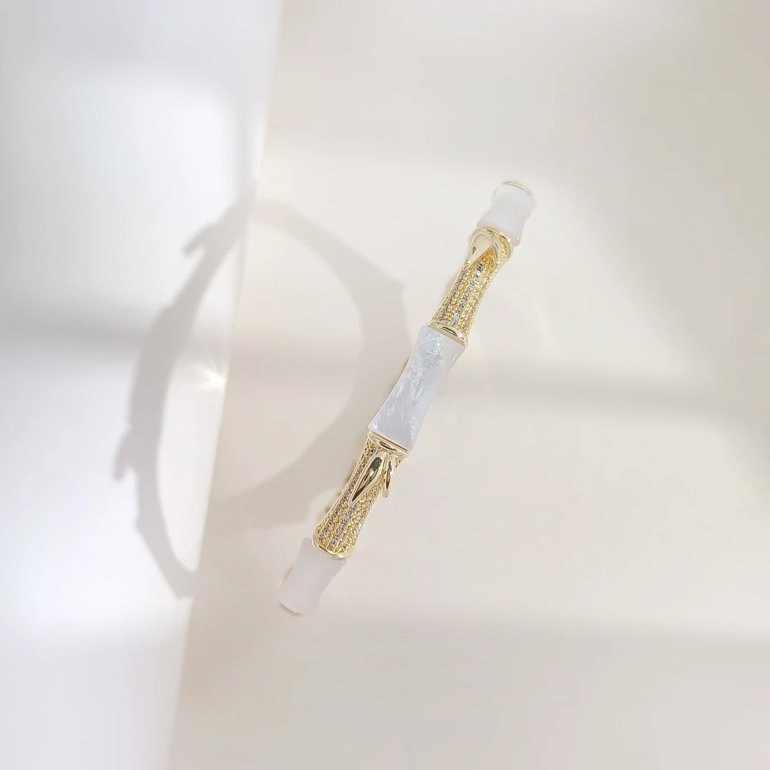 铜合金合成锆石手镯 WBL-004417【竹报平安】手镯简约精致小众时尚