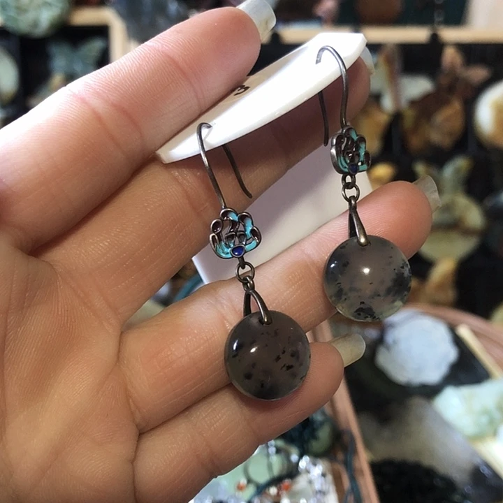 岫玉未镶嵌岫玉耳环