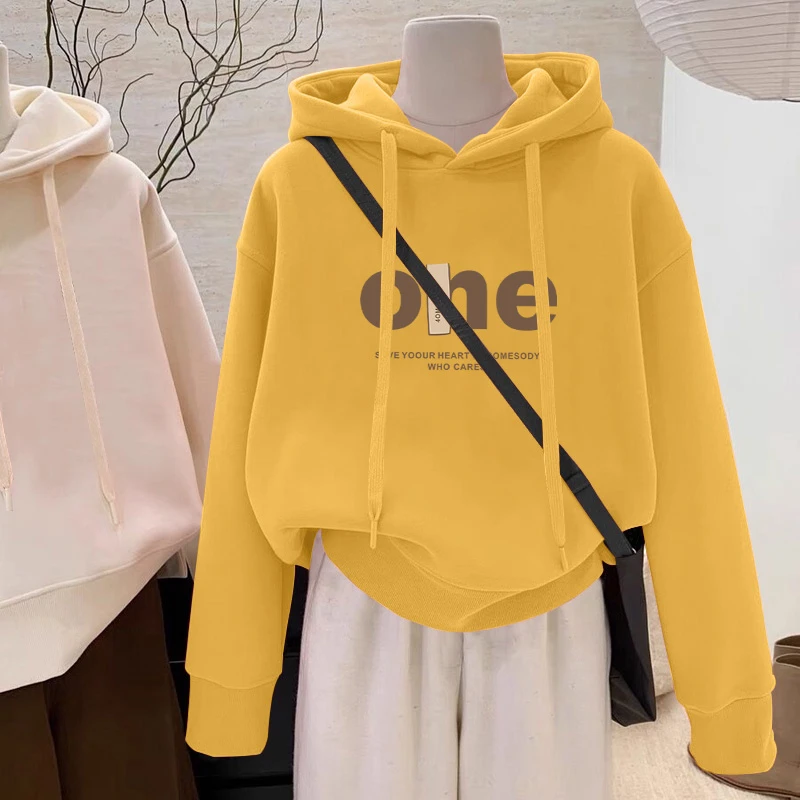 设计感小众秋冬新款2026加绒加厚套头连帽卫衣女网红新款衣服女
