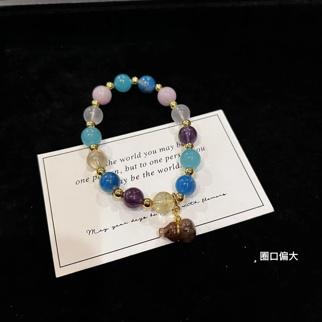 F56 天河石+紫锂辉+葫芦黑金超设计款手串 多样性发一