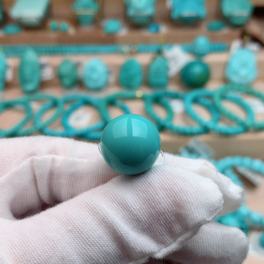 未镶嵌绿松石珠宝奇石15mm