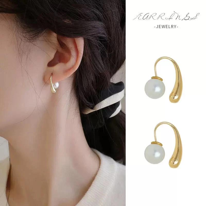 XUYING/许颖 合金仿珍珠耳饰 011高级感水滴珍珠耳环可拆金属风