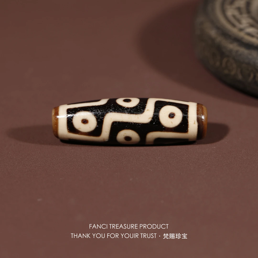 梵赐珍宝·【行运任晓攀老超顶满爆砂】折线九眼50.5x15.3mm天珠吊坠