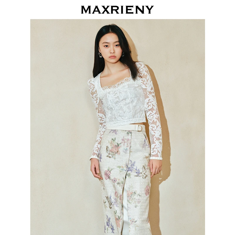 【高高甄选】MAXRIENY春蕾丝衫新款