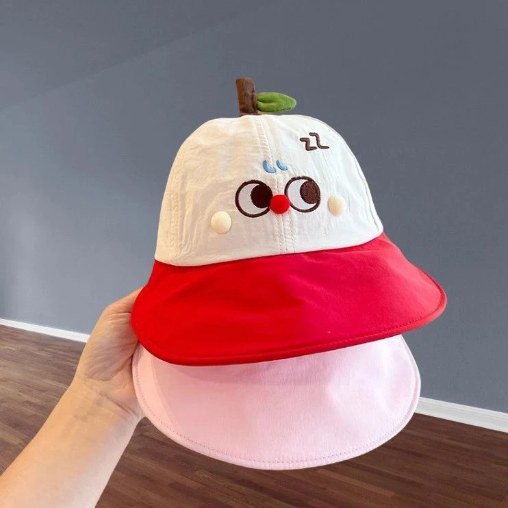 儿童帽子春夏薄款速干大帽檐遮阳帽韩系时尚卡通男女宝宝渔夫帽潮
