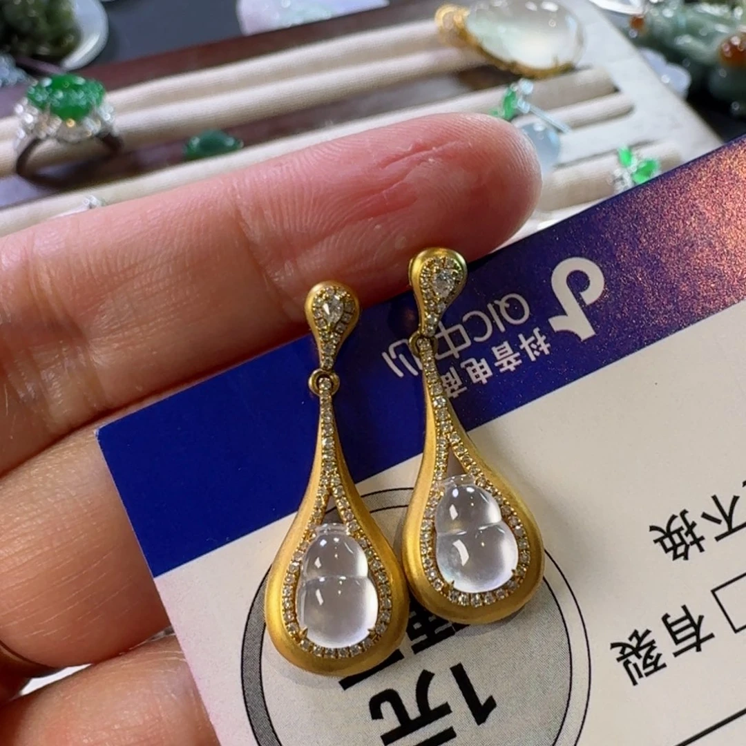 翡翠耳饰18K金镶嵌張*張耳饰