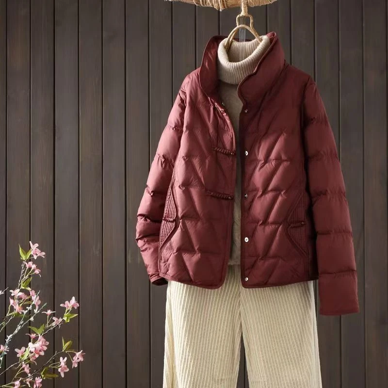 冬季新款加厚保暖新中式棉衣盘扣民族风盘扣中老年女妈妈装棉服