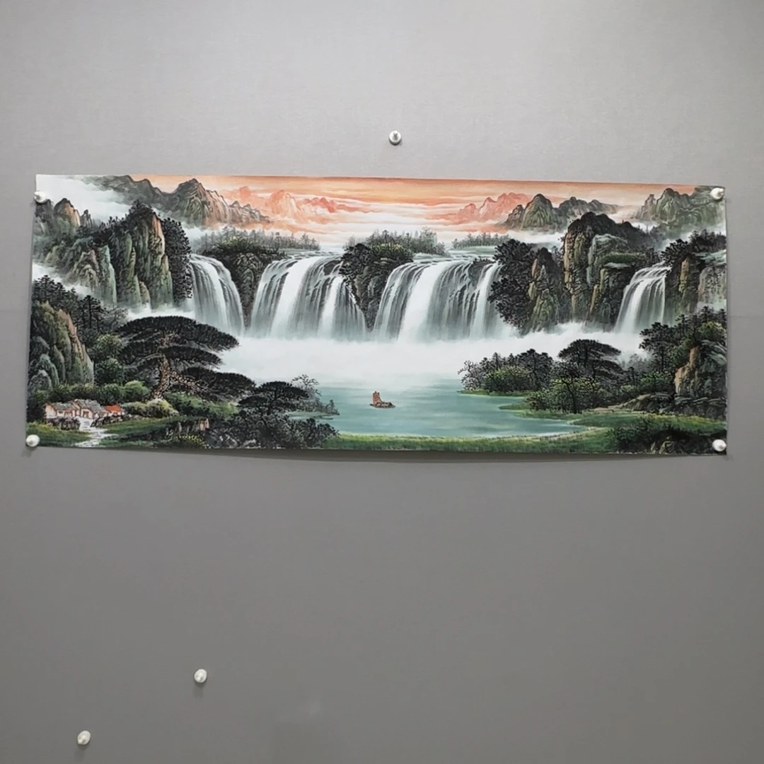 国画横幅六尺精品山水贾敏