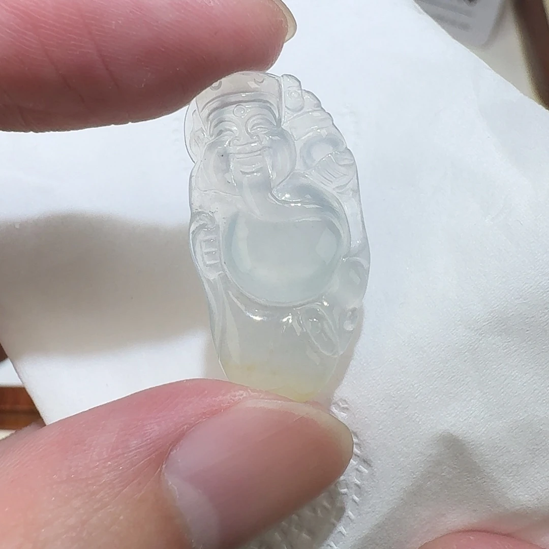 颈饰未镶嵌翡翠冰种财神