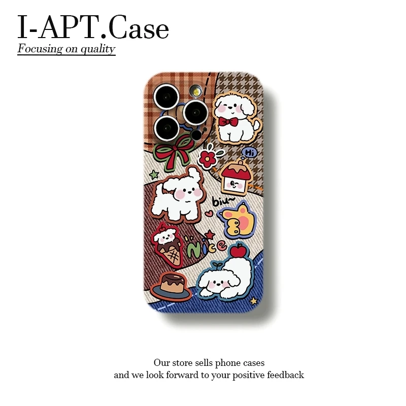 牛仔可爱三只狗菲林软壳适用iPhone苹果16手机壳华为oppo小米vivo