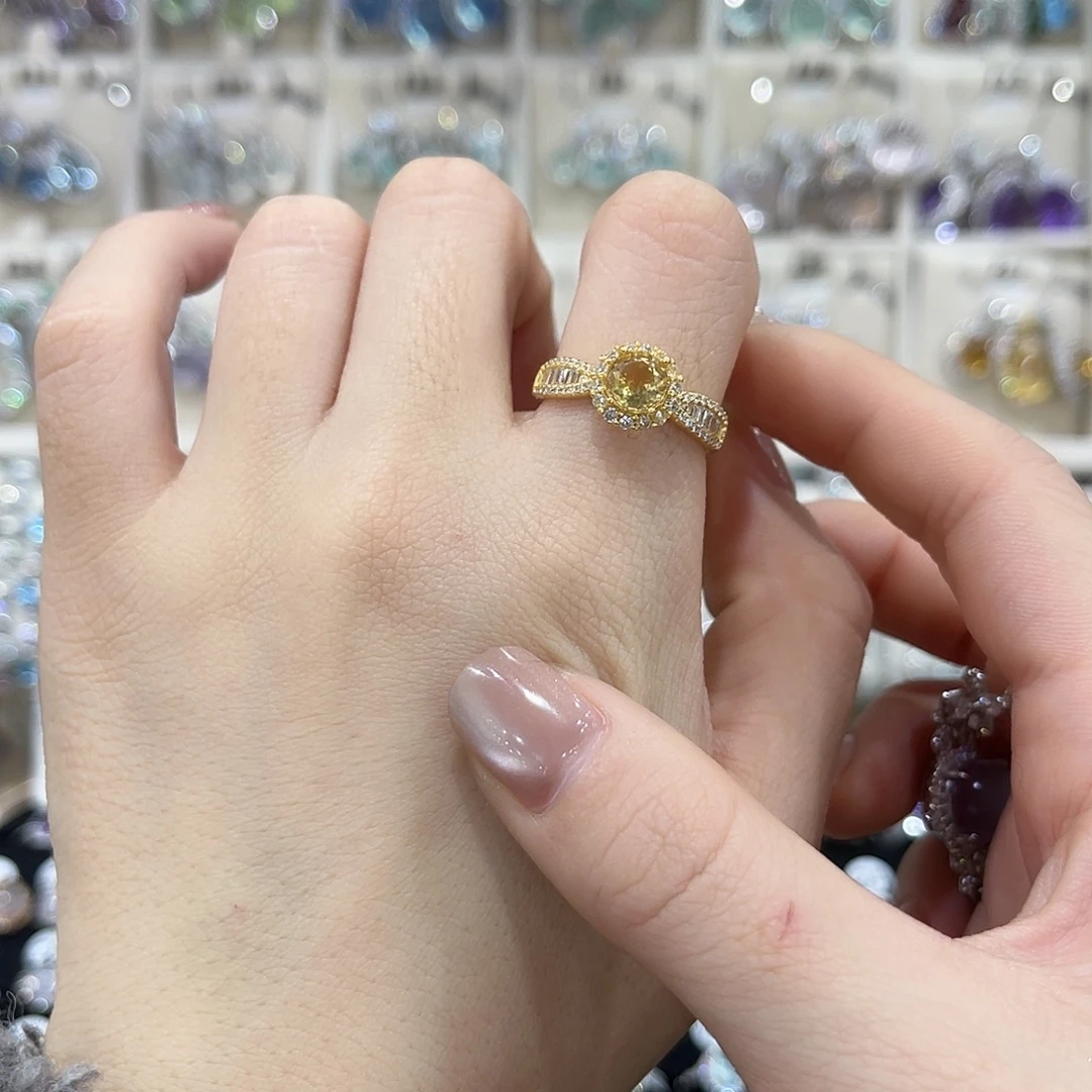 蛇纹石玉银S925镶嵌戒指