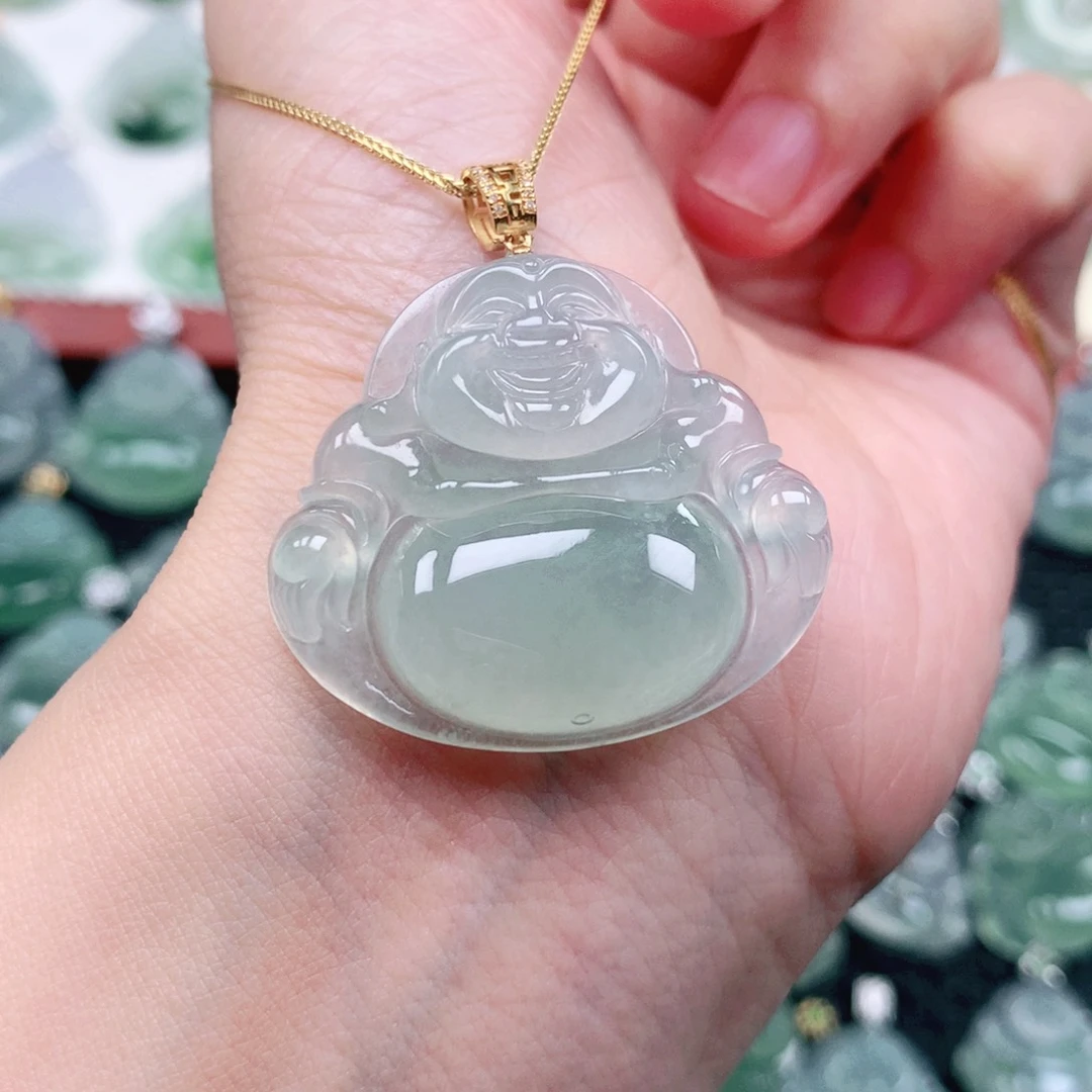 吊坠(不含链)18K金镶嵌翡翠彩**南
