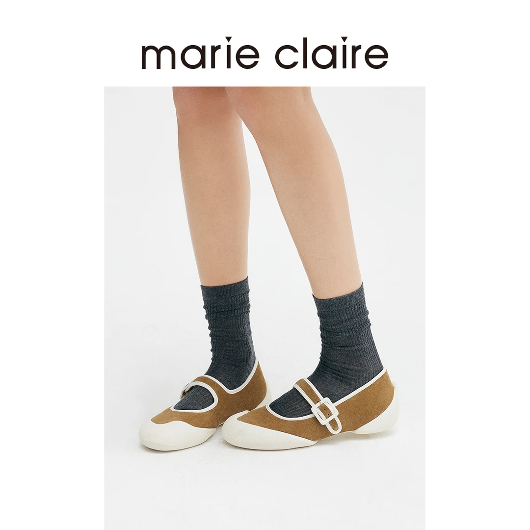 【小桃同款】MC女鞋大头玛丽珍25牛皮软底运动单鞋marieclaire女鞋