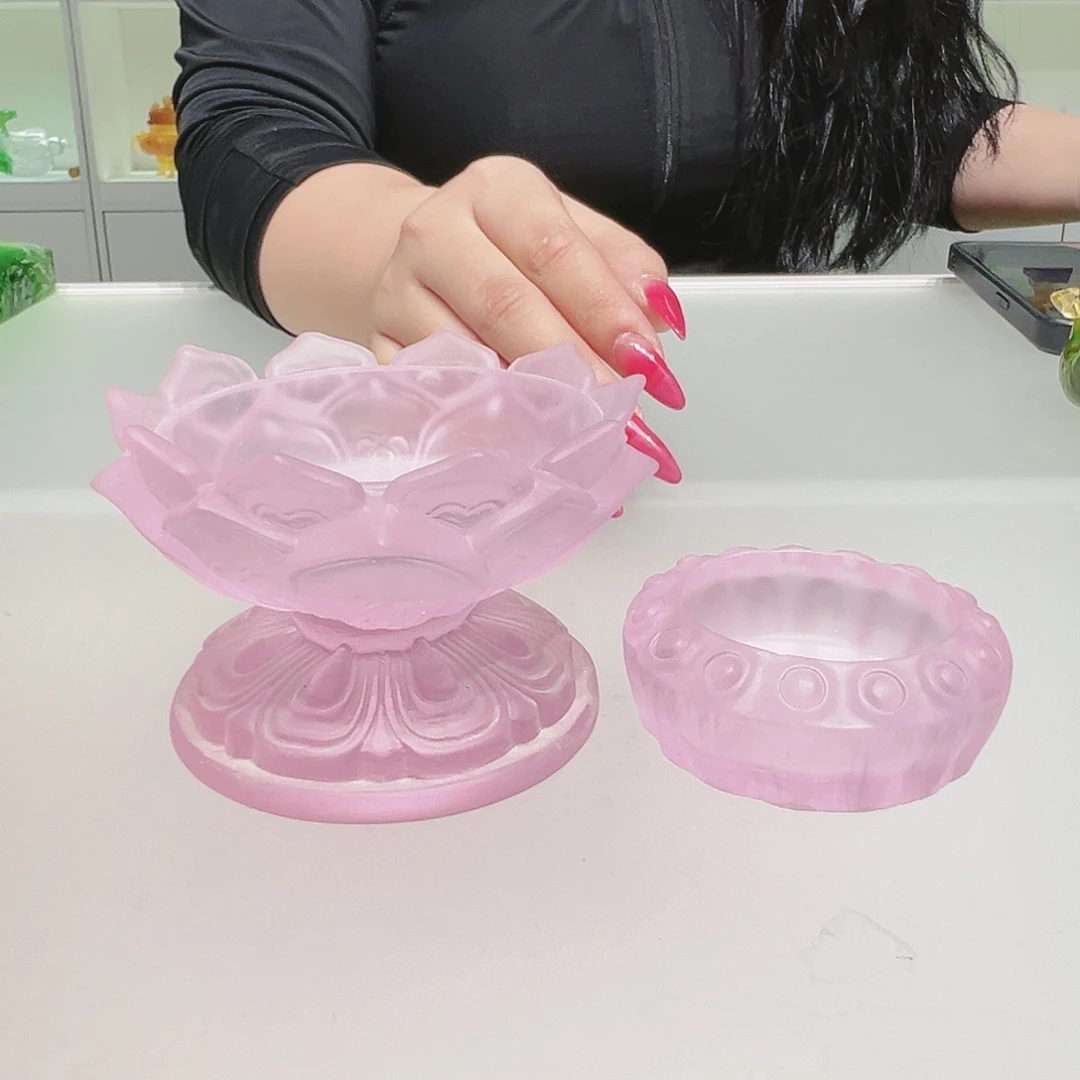 【闪购商品】手工艺品琉璃供水杯烛台两件套