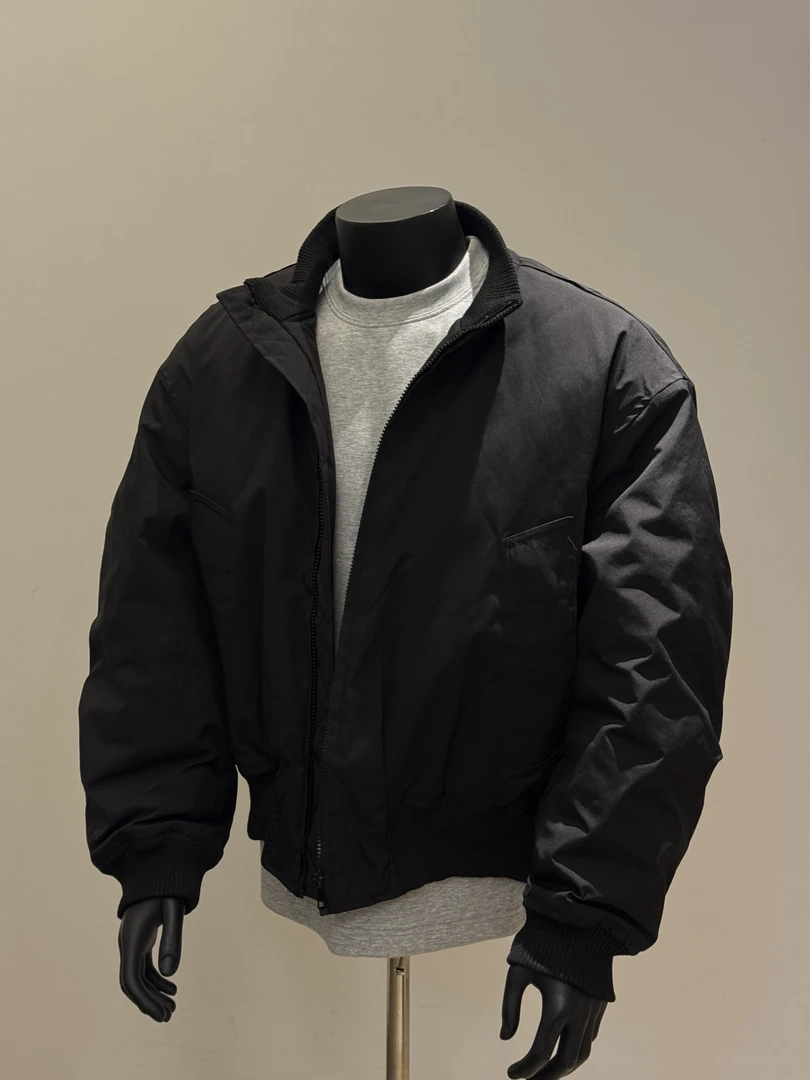 阿腾冬季纯色美式街头加厚立领飞行夹克棉服外套男