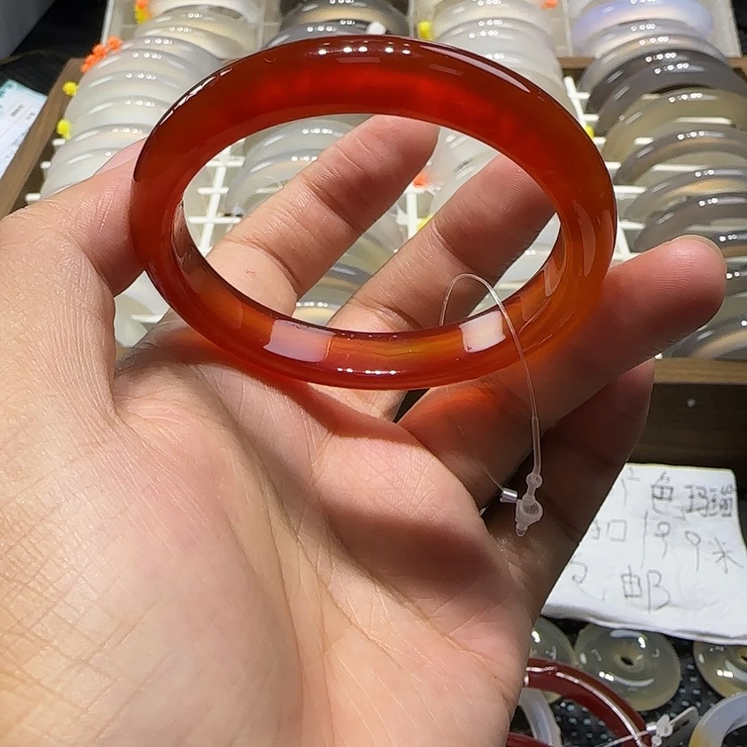 手镯玛瑙/玉髓未镶嵌51锦鲤红