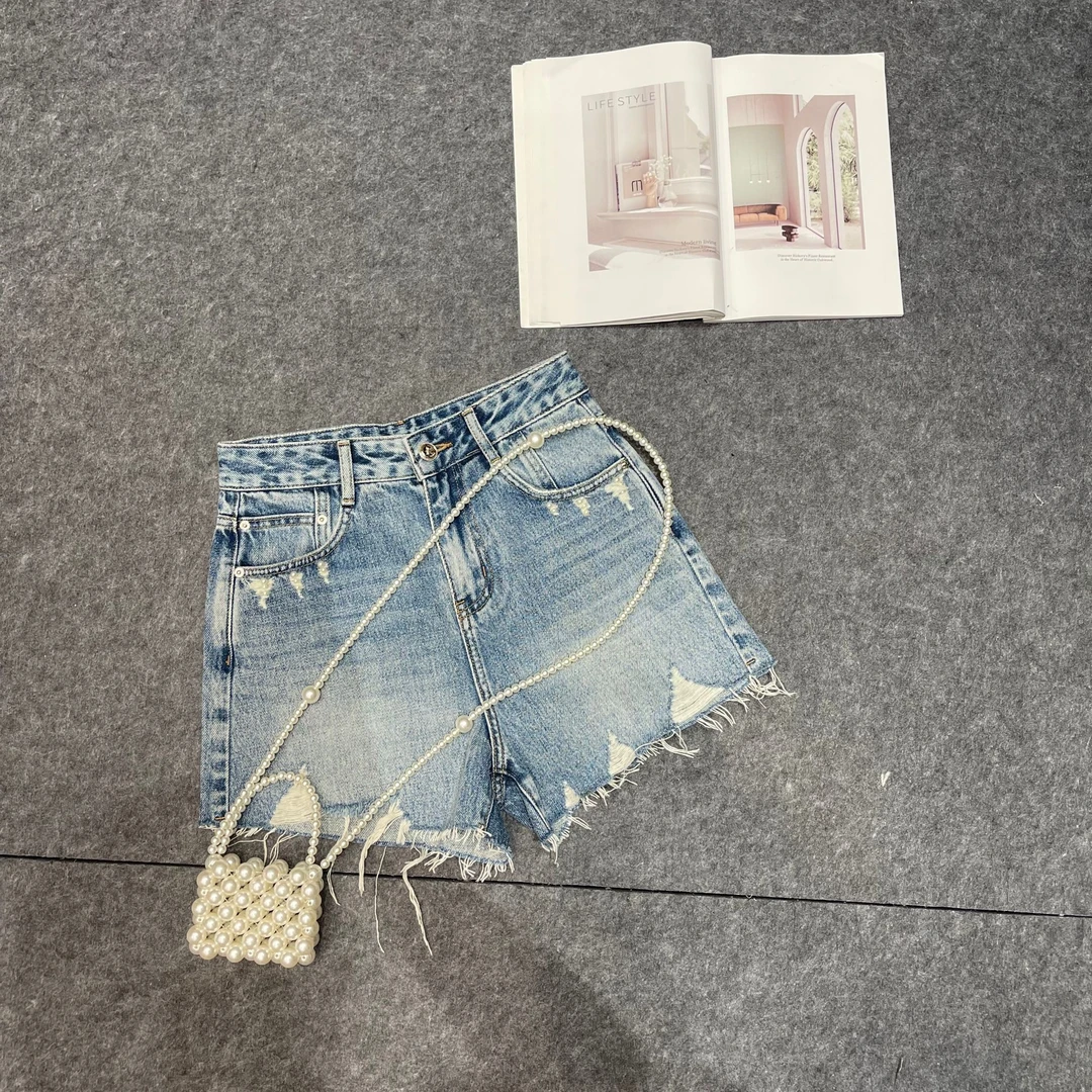 【南油张贝贝】25S新款小众设计感高腰显瘦遮肉气质休闲短裤Z35157