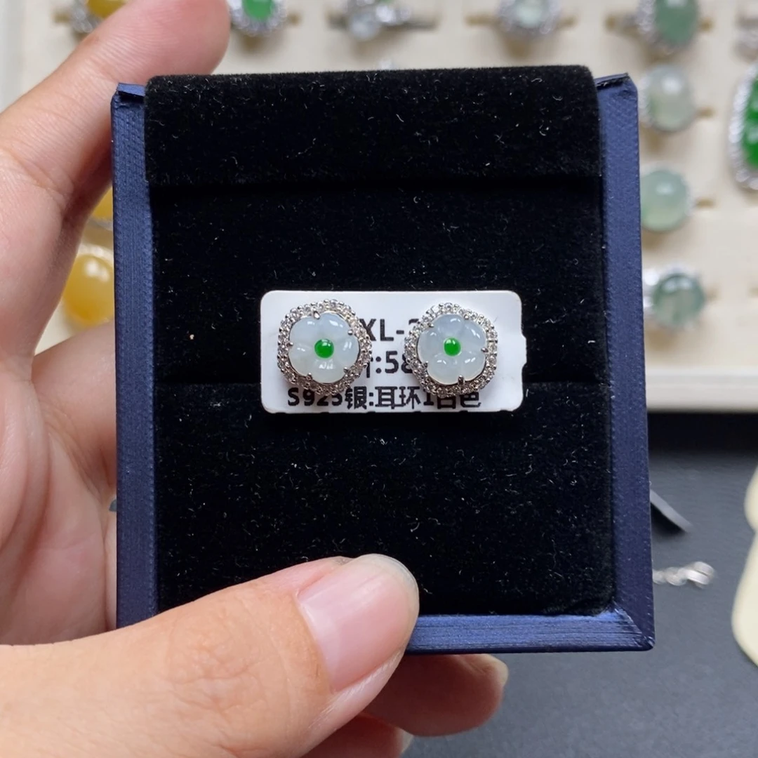 翡翠戒指银S925镶嵌