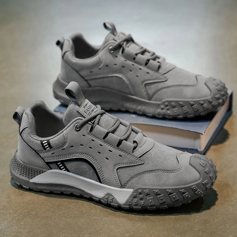 男鞋秋款户外工地上班工装劳保鞋防滑耐磨运动休闲登山鞋非钢包款