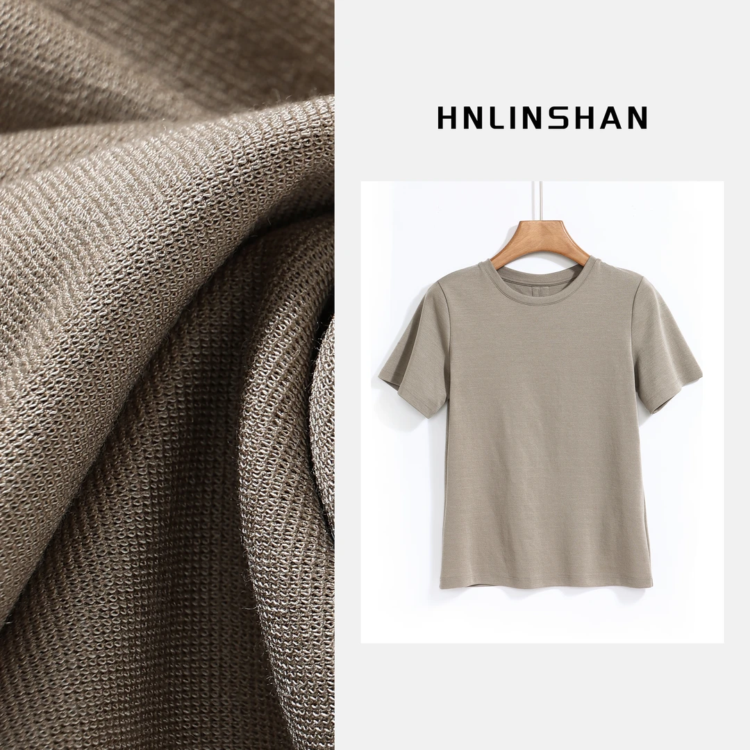 HNLINSHAN【别致T】日本进口三醋酸天丝定纺ROW经典圆领T恤BCS8017
