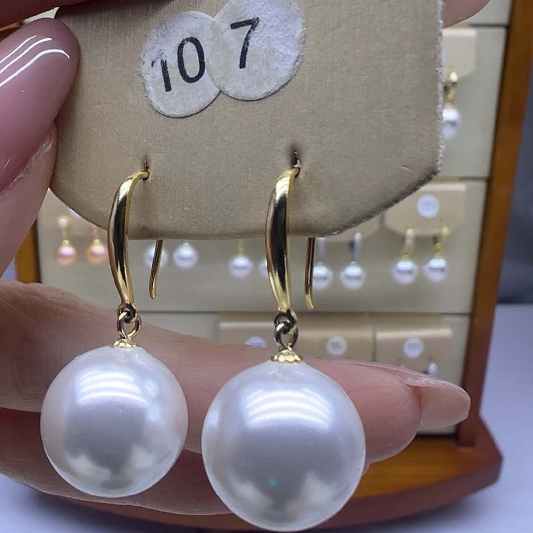 耳饰银S925镶嵌淡水珍珠