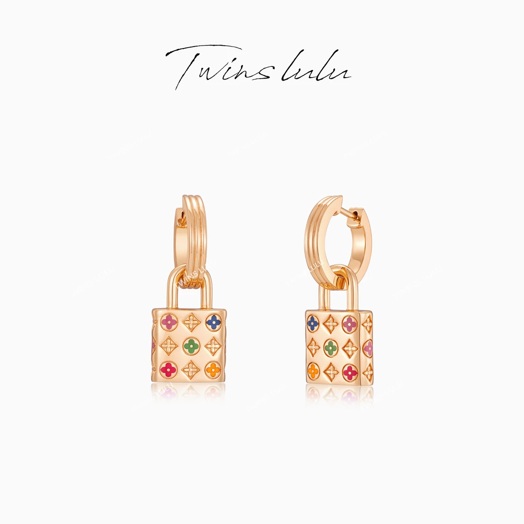 TWINS LULU 镀K金 秋上新 时尚气质设计感彩色包包耳环TSL2790