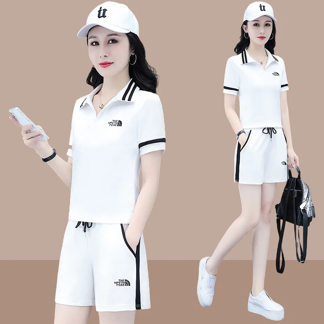 运动套装女2025夏季新款宽松显瘦减龄跑步休闲时尚短裤短袖两件套
