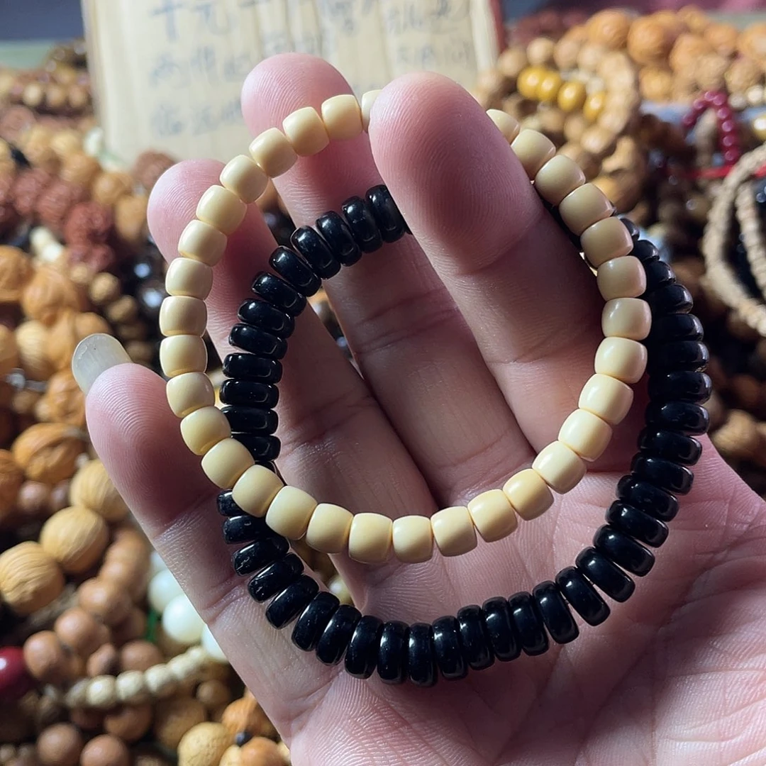 手链未镶嵌和田玉（糖玉）两件套