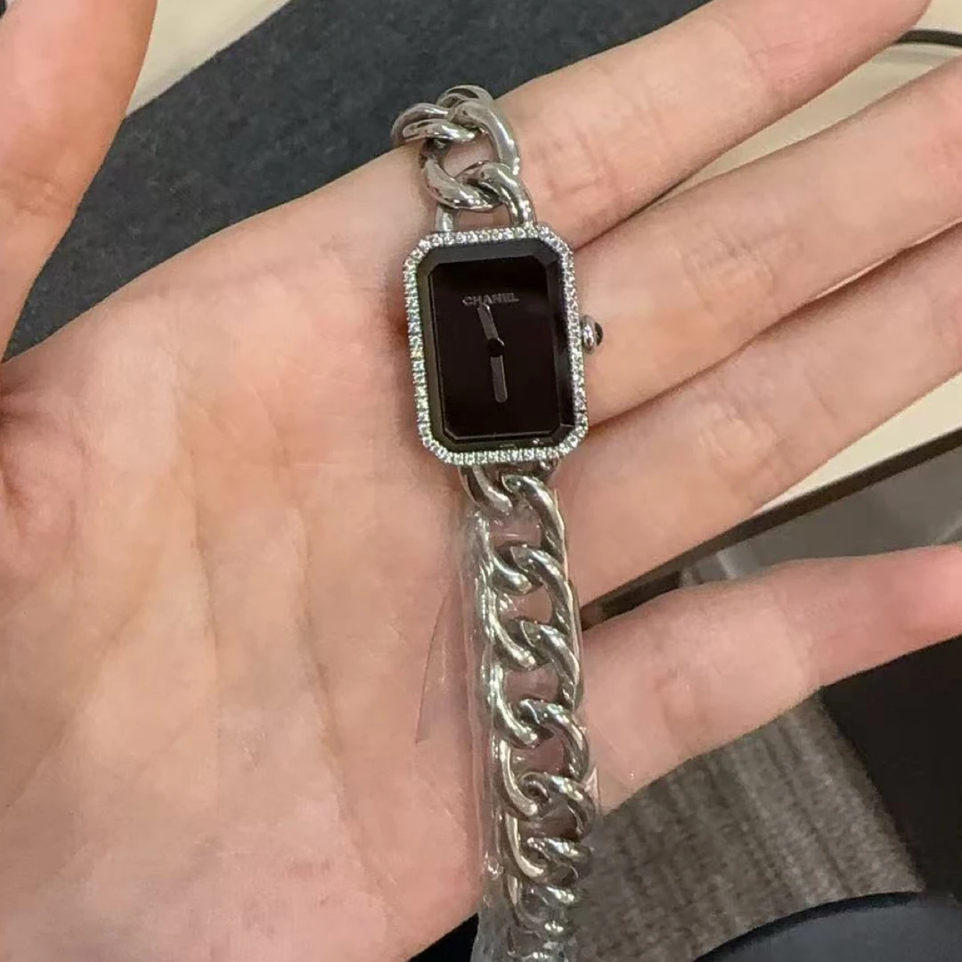 99新 Chanel/香奈儿 方糖/石英/女表/黑银新款原钻