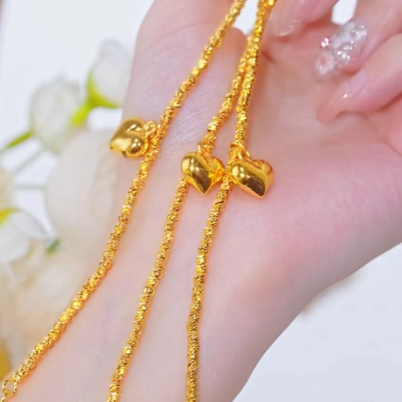 铜合金手链 爱心设计蹦迪珠弹力手串时尚首饰饰品女款女士精致