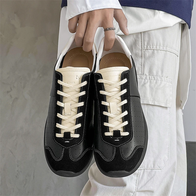 【香港潮牌】复古情侣款休闲德训鞋男秋季新款拼色厚底运动阿甘鞋潮