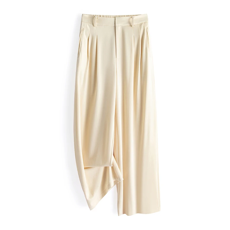 墨枝 直筒百搭醋酸休闲裤P900A534