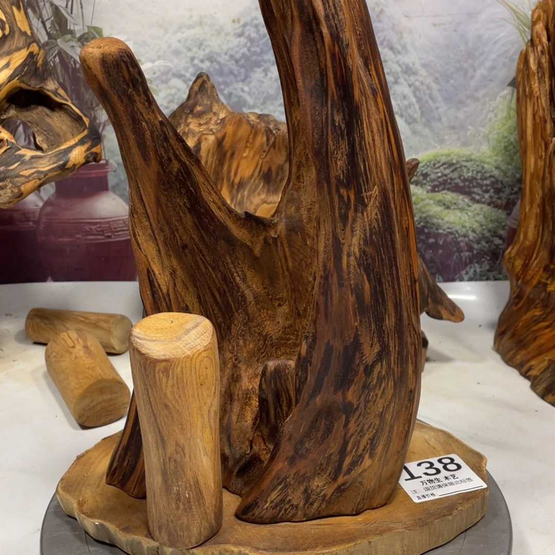 翼***身木清凉薄荷药香味随形摆件，土埋老料自然香韵造型独特