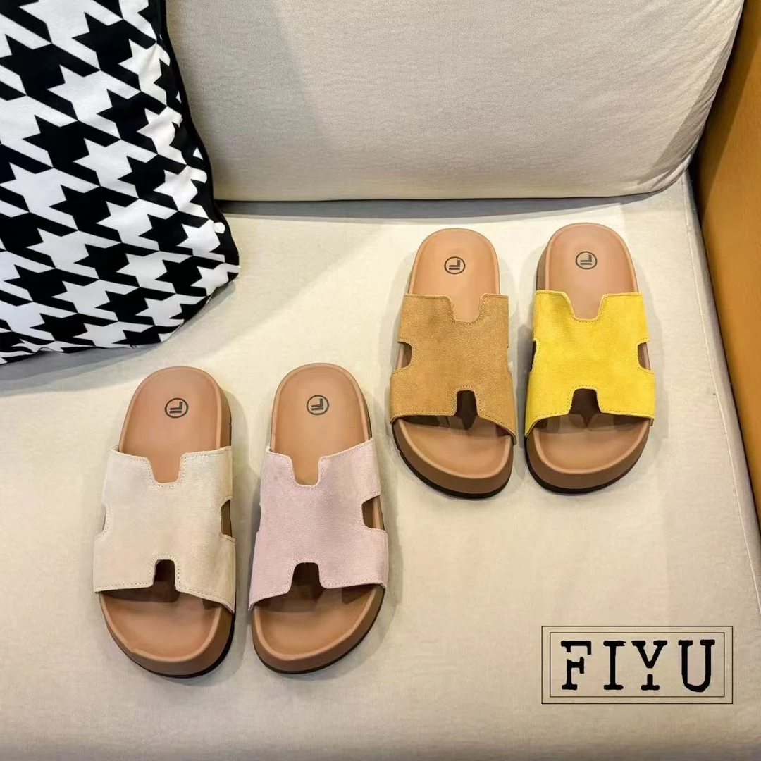 冷粘鞋百搭一字拖女士平底防水台时尚厚底凉鞋日常休闲沙滩鞋