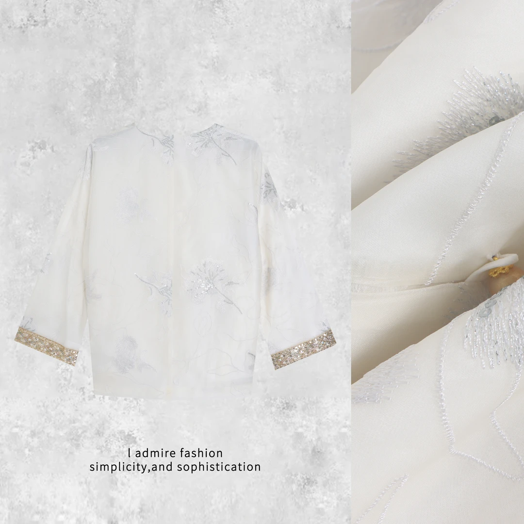 温温【兰沁】真丝欧根纱衬衫女拼接花边春夏气质女士上衣426842