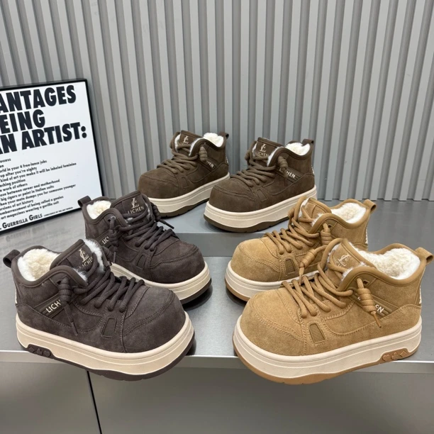 68新款9829-2冬季加厚卡皮巴拉反绒皮雪地靴舒适百搭保暖