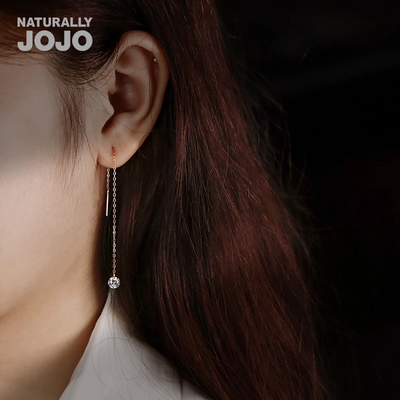 铜合金仿珍珠耳饰 S925银镀金锆石耳线女长款气质百搭流苏耳环