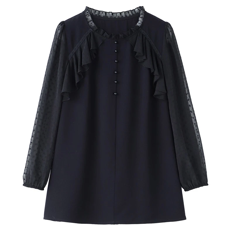 上衣女花边打底衫240145