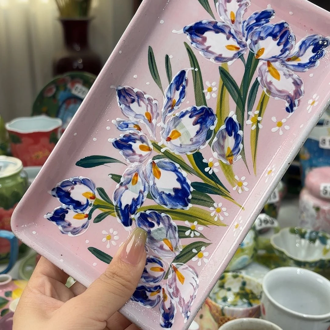 瓷片景德镇手绘高温釉下彩陶瓷茶具