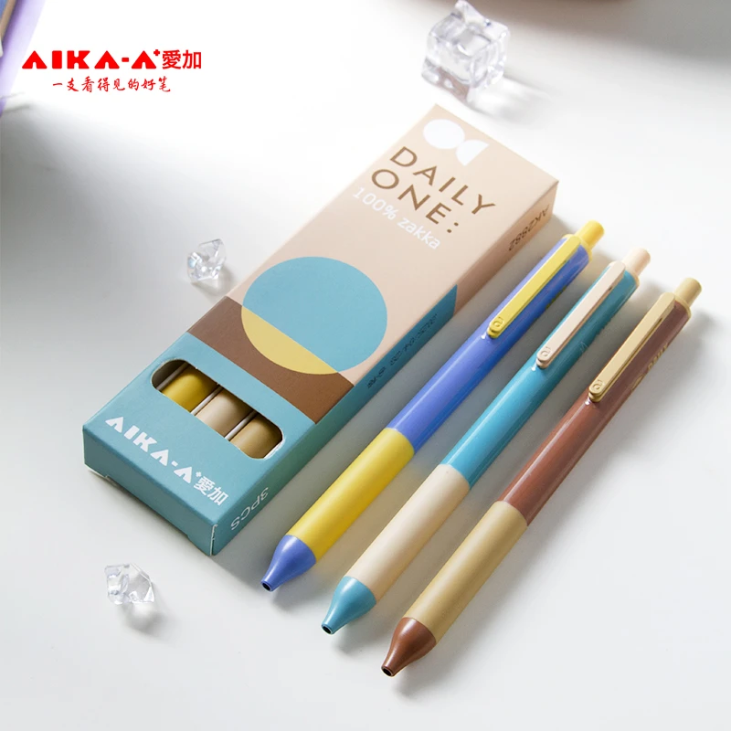 【新品】爱加 AK2882 拾光匣 低重心速干按动中性笔高颜值 高货0.5