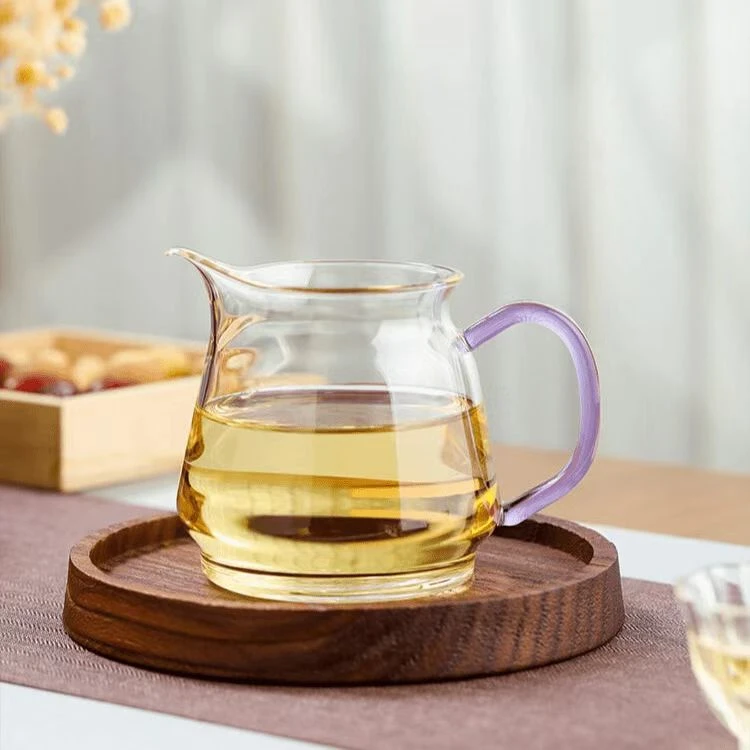 禾器泽然公道杯紫色高硼硅玻璃大容量透明茶海简约家用煮茶器手工