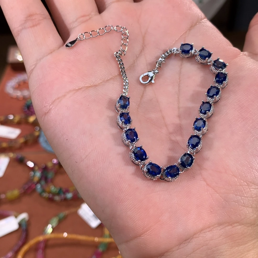 手链蓝宝石银S925镶嵌
