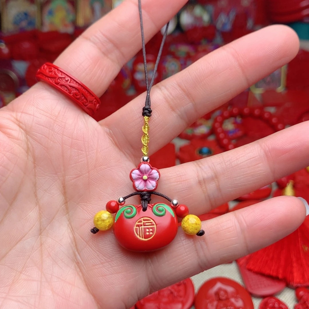 天然辰砂工艺品朱砂手机坠