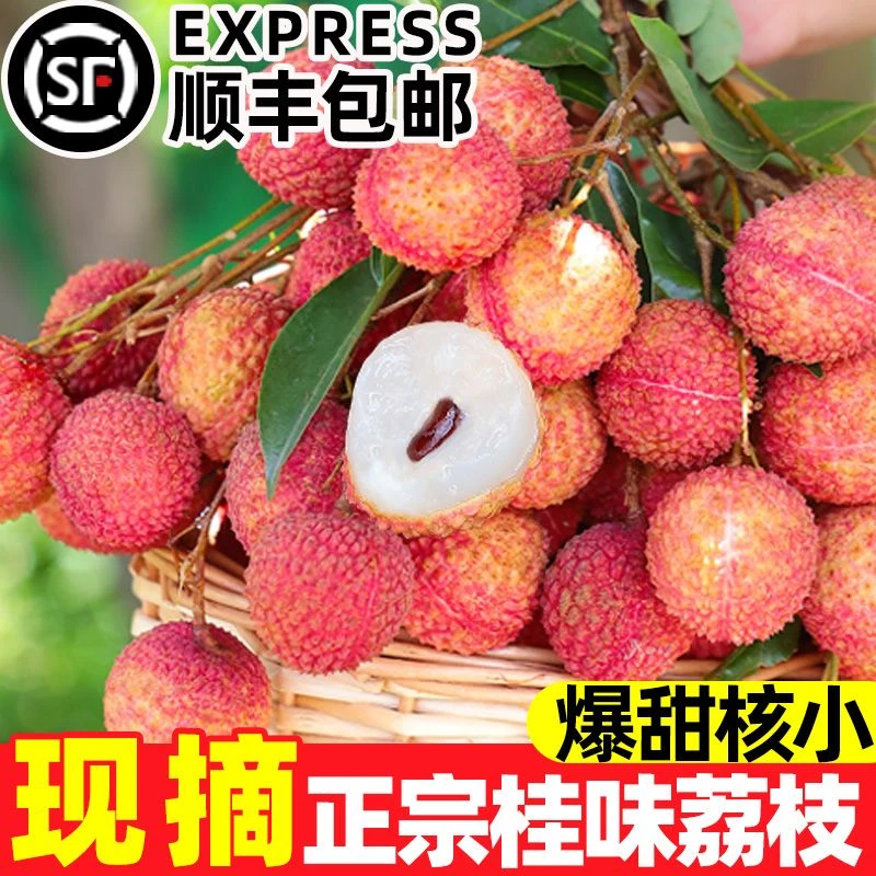 【顺丰冷链】正宗桂味荔枝新鲜爆甜现摘冰多汁当季妃子笑黑叶白糖罂