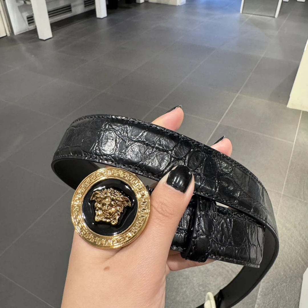 全新未使用 VERSACE/范思哲 女士美杜莎鳄鱼纹腰带