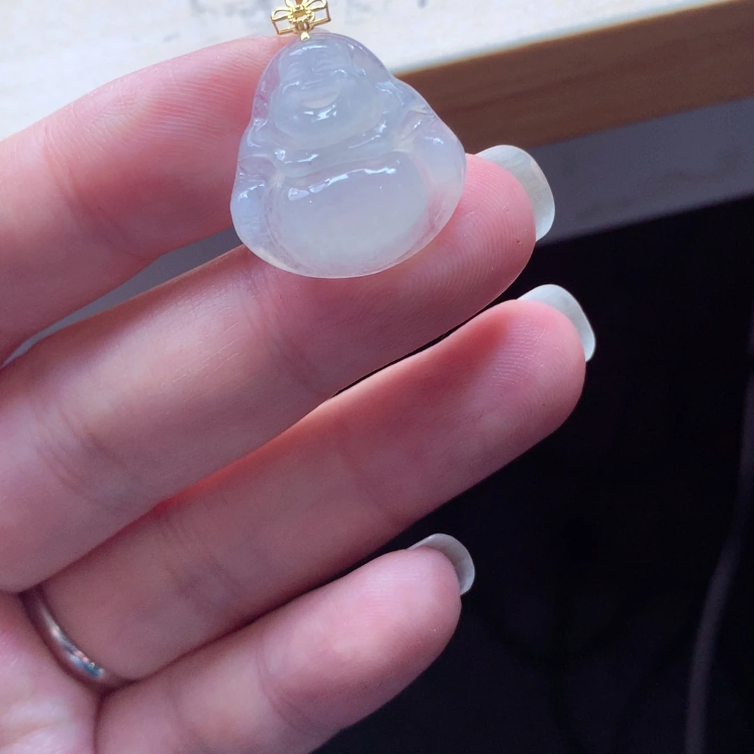 翡翠颈饰18K金镶嵌吊坠