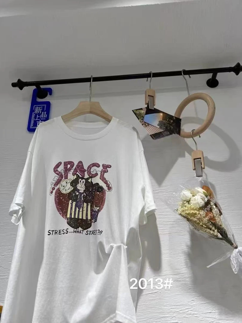 2025夏季新款孕妇（熊熊）体恤白色时尚休闲百搭宽松圆领半袖韩版